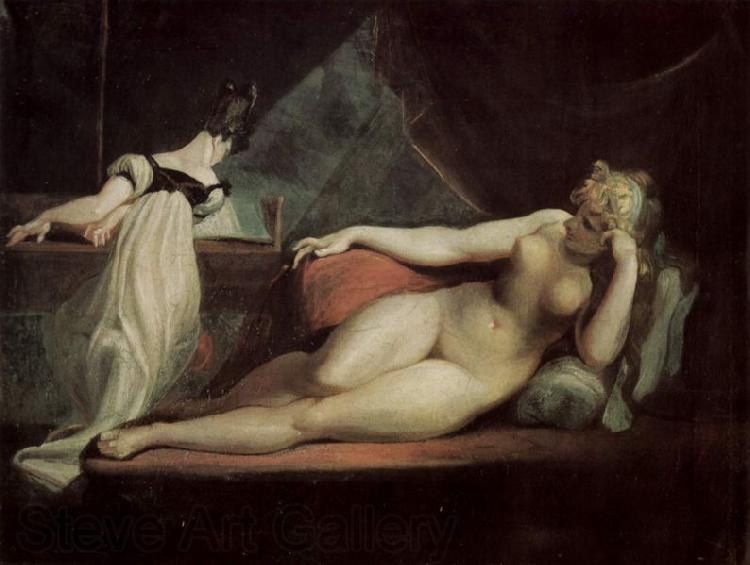 Johann Heinrich Fuseli Liegende Nackte und Klavierspielerin France oil painting art